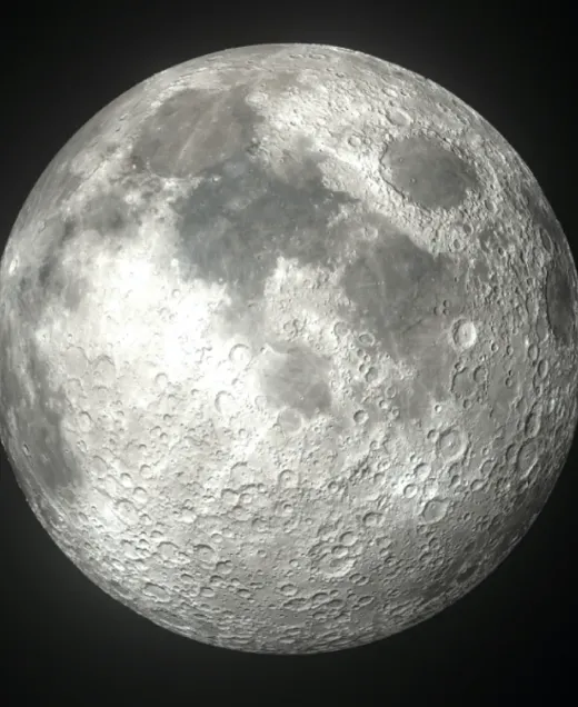 The full Moon with its craters and grey plains